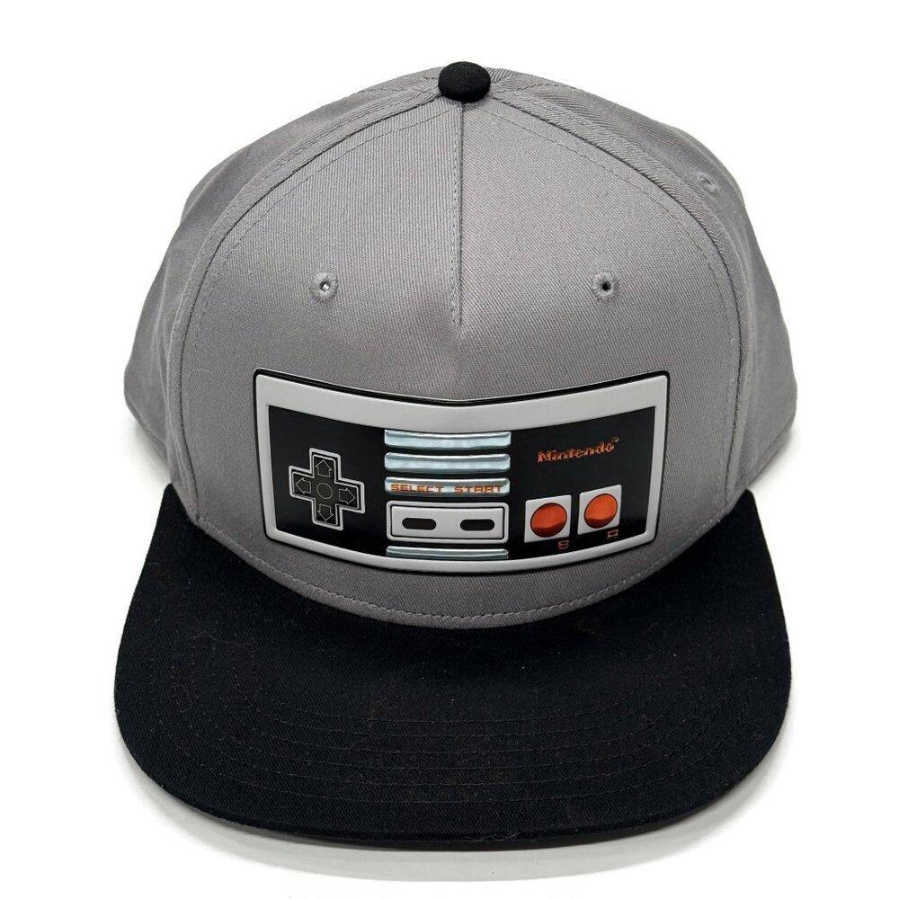 Nintendo NES SnapBack Hat‎ Controller Gray Black Cap Mens Adult